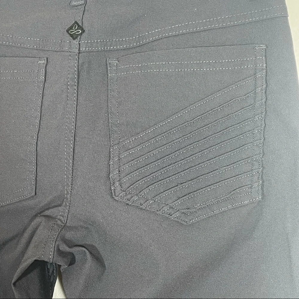Prana Brenna Pants Skinny Ribbed Moto Skinny Jeans Gray Sz 0